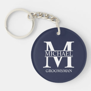 Name und Monogramm des personalisierten Trauzeugen Schlüsselanhänger