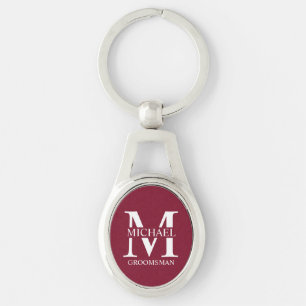 Name und Monogramm des personalisierten Trauzeugen Schlüsselanhänger