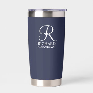 Name und Monogramm des personalisierten Trauzeugen Thermobecher