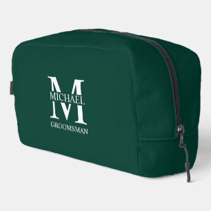 Name und Monogramm des personalisierten Trauzeugen Waschbeutel