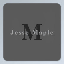 Name und Monogramm | Dunkelgrau