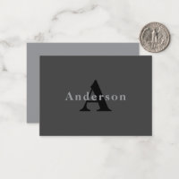 Name und Monogramm | Dunkelgrau
