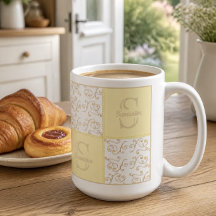 Name und Monogramm Gelbe Tasse