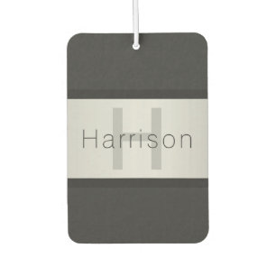 Name und Monogramm Grays & Imitate Silver Look Autolufterfrischer