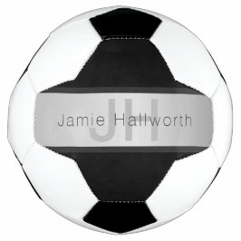 Name und Monogramm | Grays & Imitate Silver Look Fußball