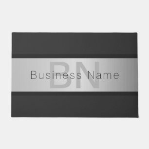 Name und Monogramm   Grays & Imitate Silver Look Fußmatte