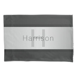 Name und Monogramm   Grays & Imitate Silver Look Kissenbezug