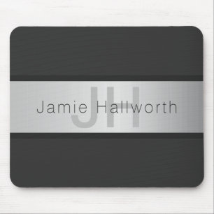 Name und Monogramm   Grays & Imitate Silver Look Mousepad