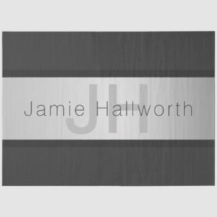 Name und Monogramm   Grays & Imitate Silver Look Seidenpapier