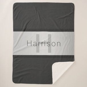 Name und Monogramm   Grays & Imitate Silver Look Sherpadecke