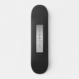 Name und Monogramm   Grays & Imitate Silver Look Skateboard