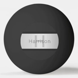 Name und Monogramm | Grays & Imitate Silver Look Tischtennisball