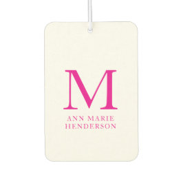 Name und Monogramm in Pink Autolufterfrischer