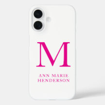 Name und Monogramm in Pink