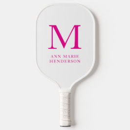 Name und Monogramm in Pink Pickleball Schläger