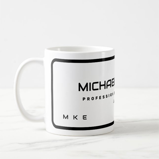 Name und Monogramm Kaffeetasse (Links)