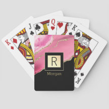 Name und Monogramm Schwarz & Gold Box Rosa & Gold-