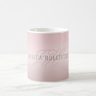 Name und Monogramm Soft IMITATE Rose Gold Blush Kaffeetasse