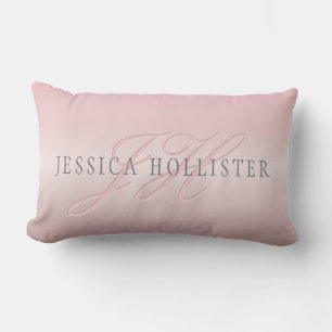 Name und Monogramm   Soft IMITATE Rose Gold Blush Lendenkissen