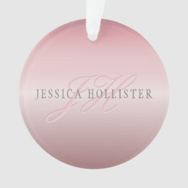 Name und Monogramm | Soft IMITATE Rose Gold Blush Ornament