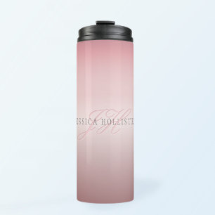 Name und Monogramm   Soft IMITATE Rose Gold Blush Thermosbecher