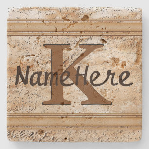 NAME und MONOGRAMM Untersetzer für ihn, Set von 4