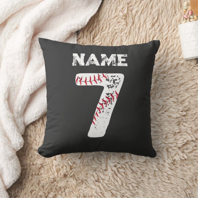 Name und Nummer 7 Baseball, Baseball-Team Kissen (Decke)