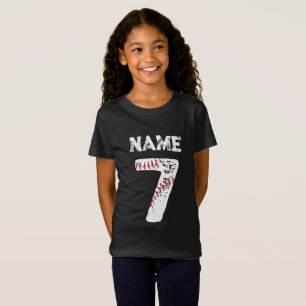 Name und Nummer 7 Baseball, Baseball-Team T-Shirt