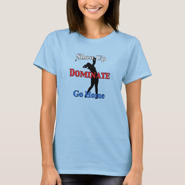 Name und Nummer auf der Rückseite Seriöser Golfer T-Shirt (Vorderseite)
