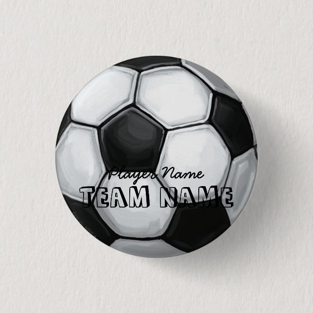 Name und Nummer des Fußballballs Button (Vorderseite)