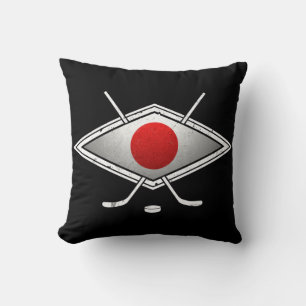 Name und Nummer des japanischen Eishockey-Logos Kissen