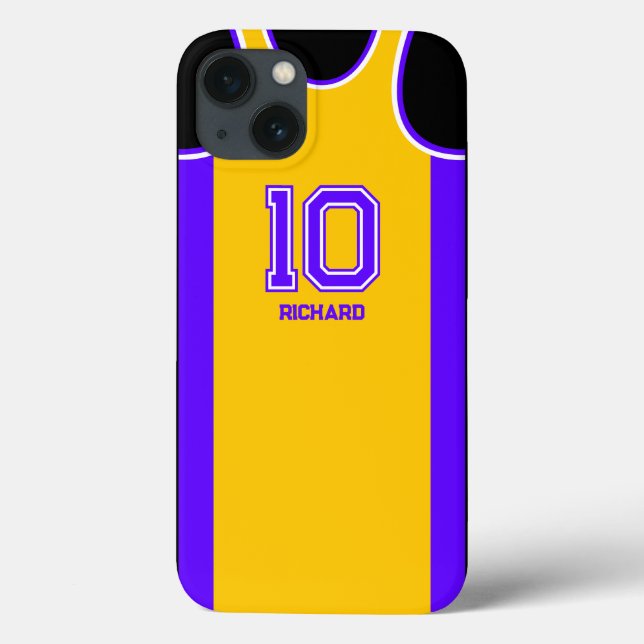 Name und Nummer des personalisierten Basketball-Fa Case-Mate iPhone Hülle (Rückseite)