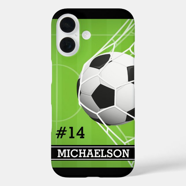 Name und Nummer des personalisierten Fußballspiele Case-Mate iPhone Hülle (Rückseite)