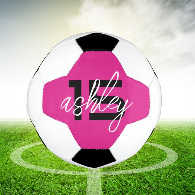 Name und Nummer des Personalisierten Pink-Pins Fußball (Von Creator hochgeladen)