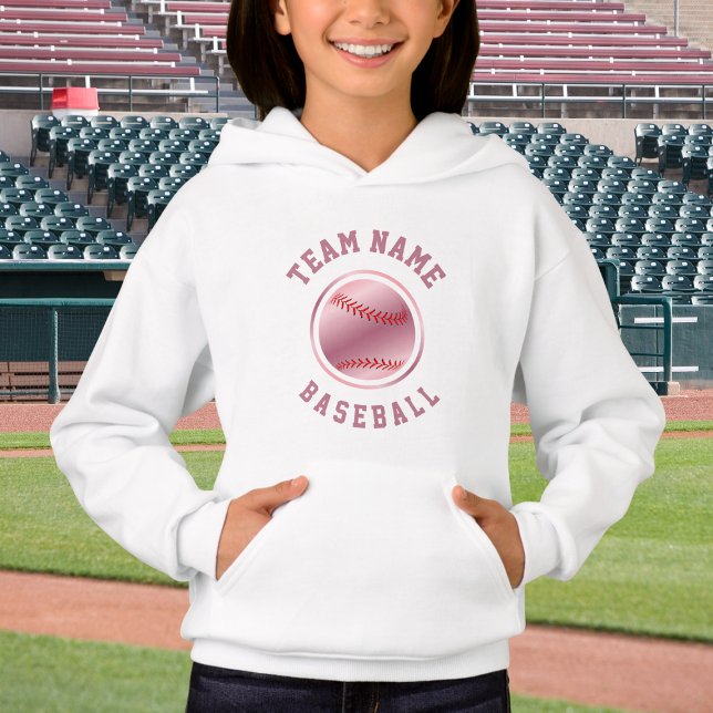 Name und Nummer des Rose Gold Baseball Team Spiele Hoodie (Von Creator hochgeladen)