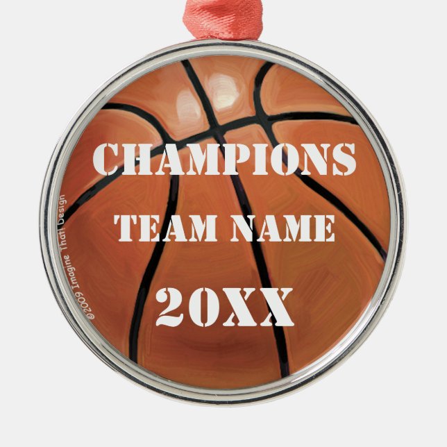 Name und Nummer des Teams Basketball Ornament Aus Metall (Vorne)
