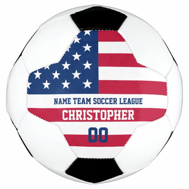Name und Nummer des US-Flaggenspielers Fußball (Vorderseite)