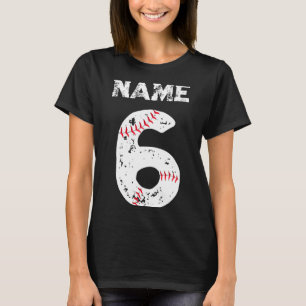 Name und nummeriertes 6 Baseball Baseball Team T-S T-Shirt