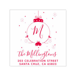 Name und Rücksendeadresse der Christmas Bauble Permastempel