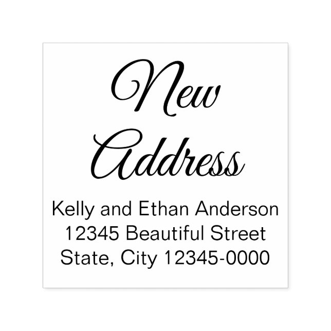 Name und Rücksendeadresse des neuen Adressskripts Permastempel (Design)