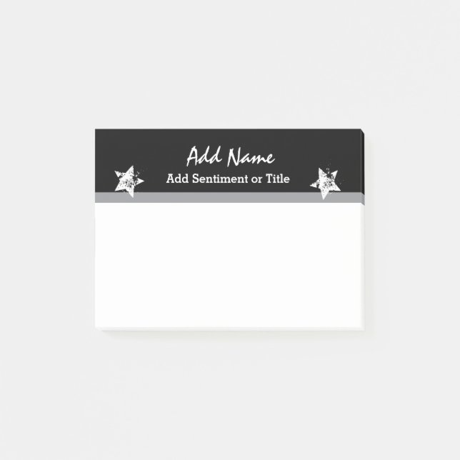 Name und Sentiment Gray Individuelle Name G025 hin Post-it Klebezettel (Vorderseite)