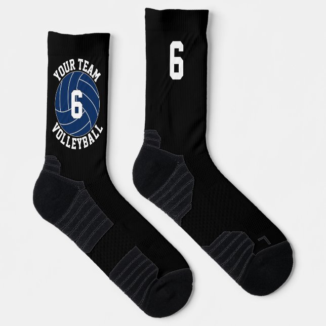 Name und Spielernummer des Blue Volleyball Teams Socken (Rechts)