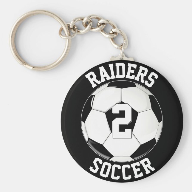 Name und Spielernummer des Fußballteams Schlüsselanhänger (Vorne)