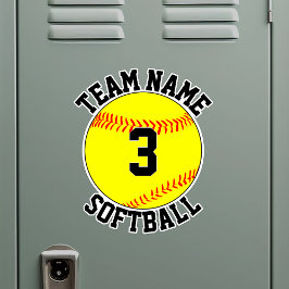 Name und Spielernummer des Softball-Teams Aufkleber