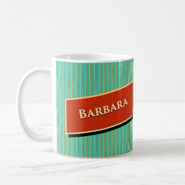 Name und Sternzeichen Barbara und Krebs Kaffeetasse (Links)