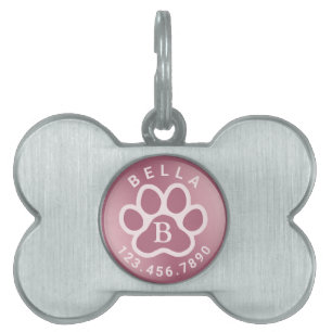 Name und Telefon moderner Monogramme Rose Gold Tiermarke