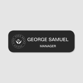 Name und Titel des einfachen Firmenlogos Namensschild