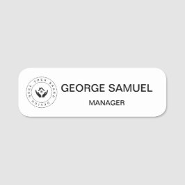 Name und Titel des einfachen Firmenlogos Namensschild