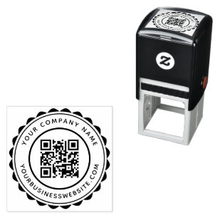 Name und URL des Unternehmens - QR-Code Permastempel
