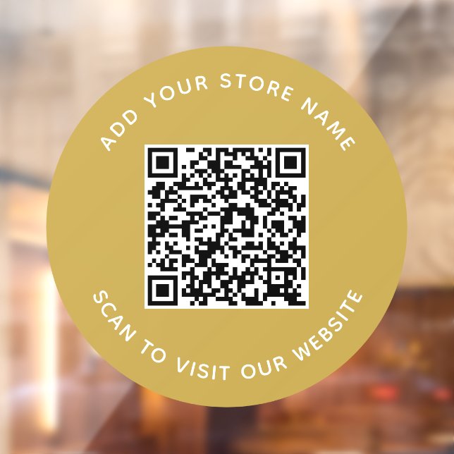 Name und Website QR-Code hinzufügen Benutzerdefini Fensteraufkleber (Blatt 2)